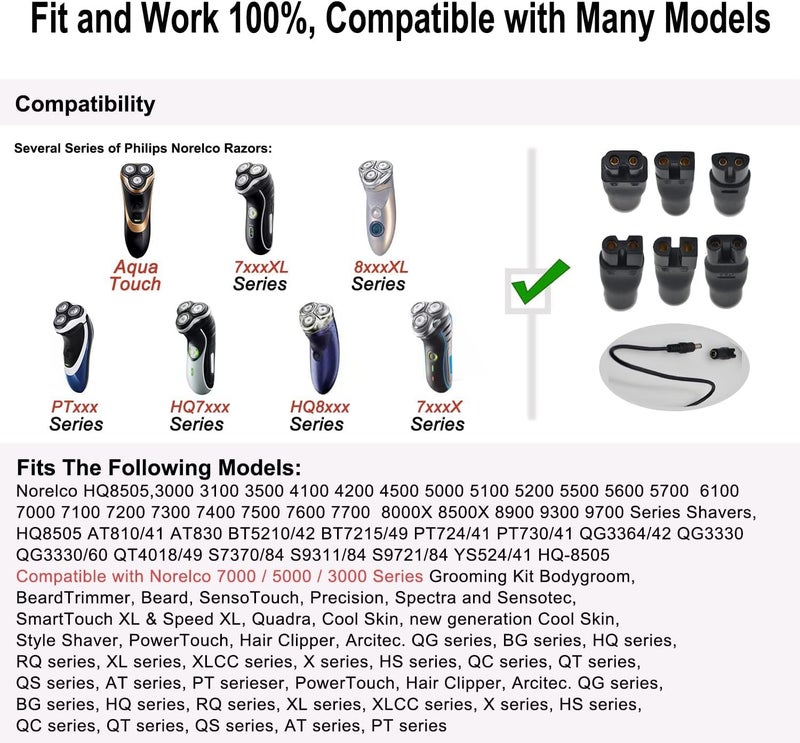 BOEEA 9 PCS Replacement Power Cord 5V Charger USB Adapter Suitable for Electric Hair Clippers, Beard Trimmers, Shavers, Beauty Instruments, Desk Lamps, Purifiers. - Image 4